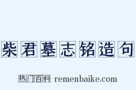 柴君墓志铭造句是什么意思的图片